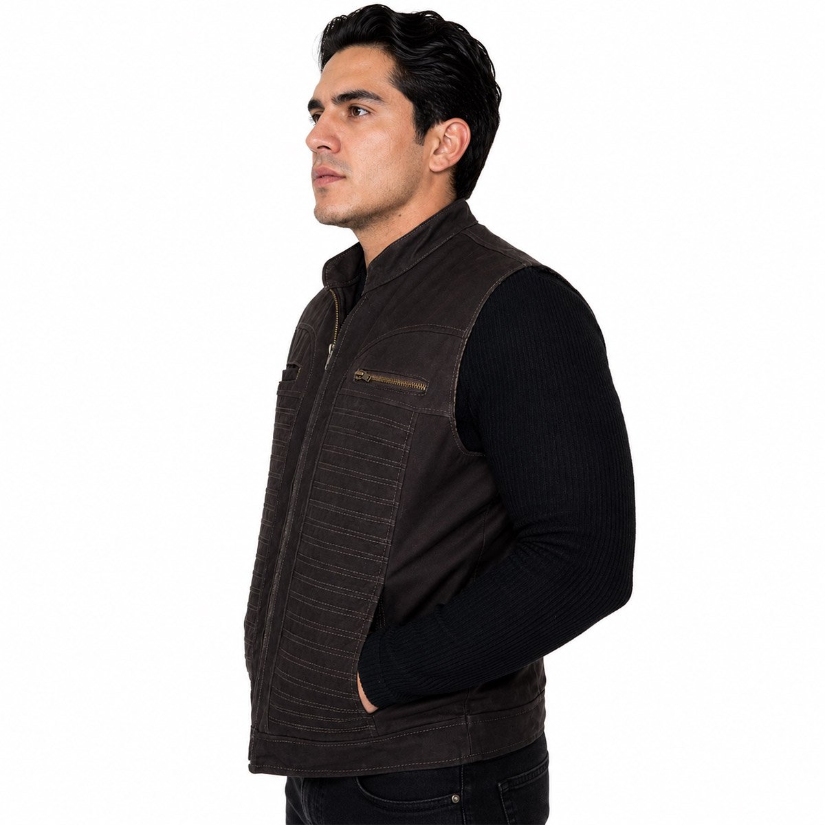 Chaleco de piel para hombre CH70N - Image 4