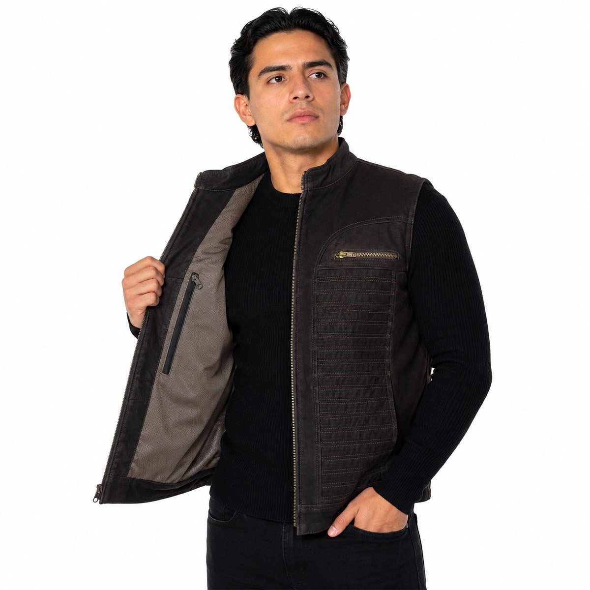 Chaleco de piel para hombre CH70N - Image 5