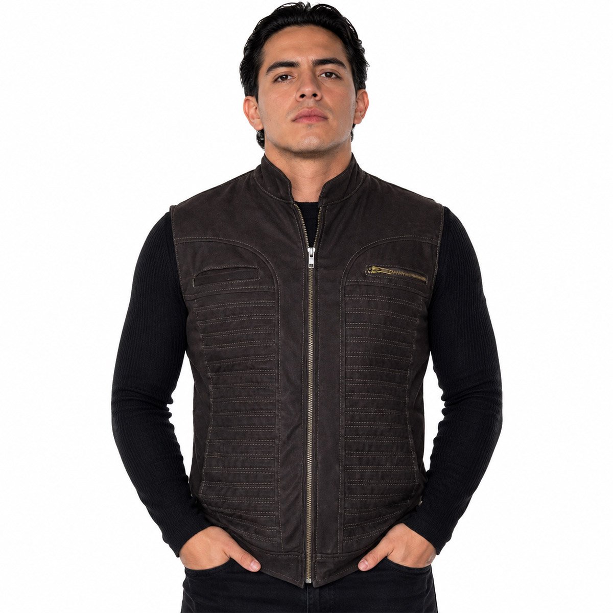 Chaleco de piel para hombre CH70N