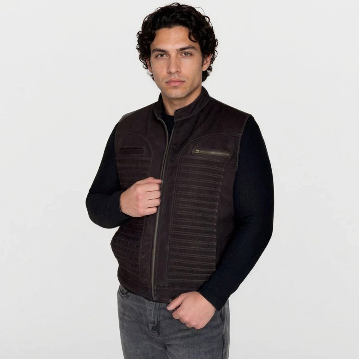 Chaleco de piel para hombre CH70N