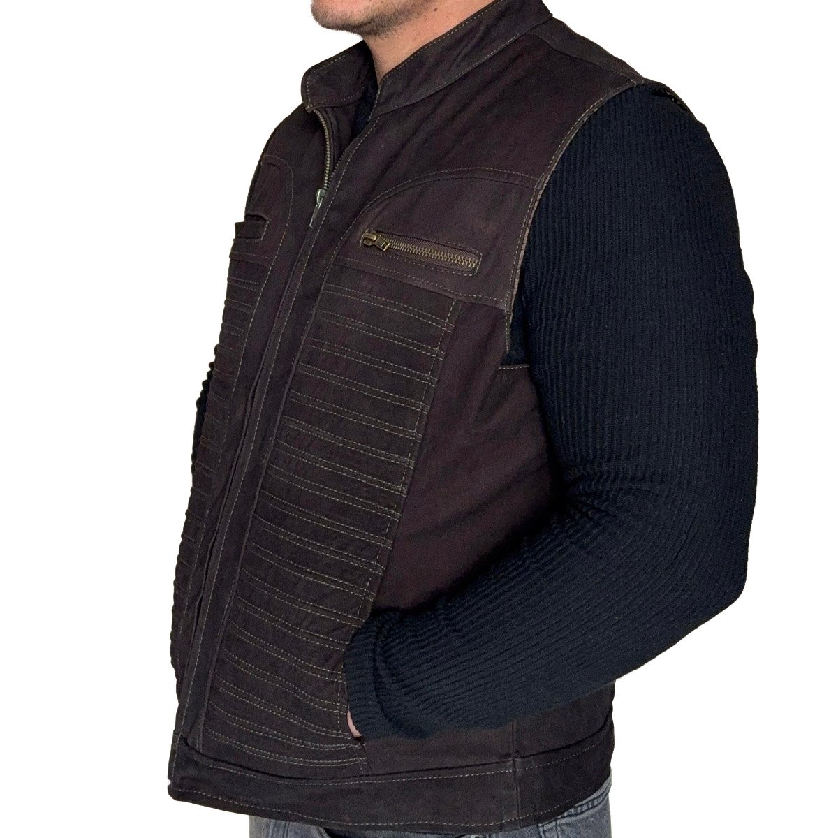 Chaleco de piel para hombre CH70N - Image 3