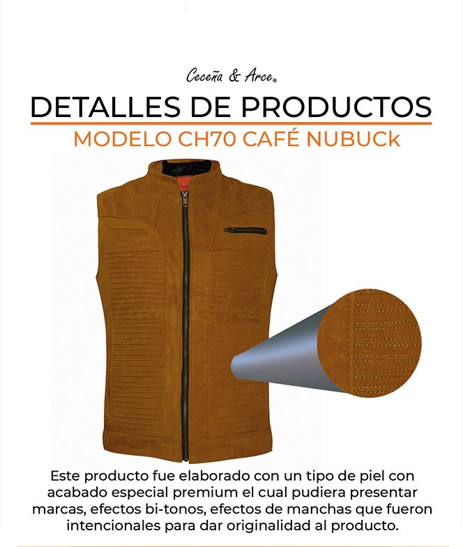 Chaleco de piel para hombre CH70N - Image 7