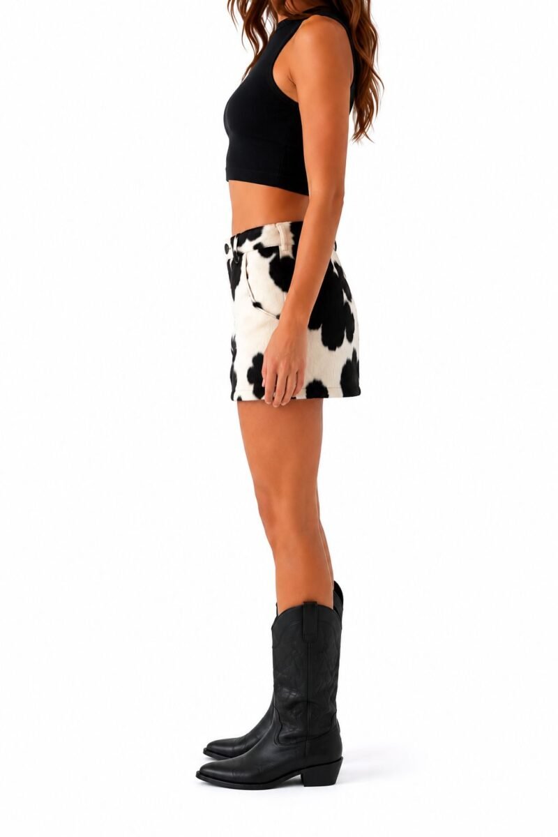 Minifalda De Piel cuero en Pelo F2 - Image 4