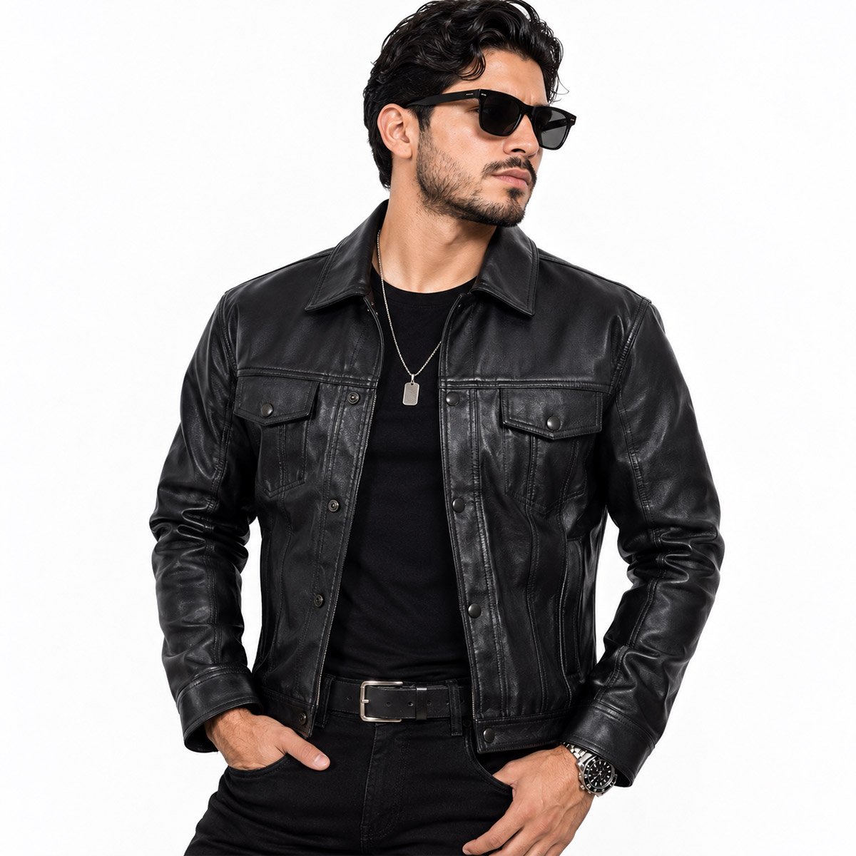 Chamarra de piel para hombre C2