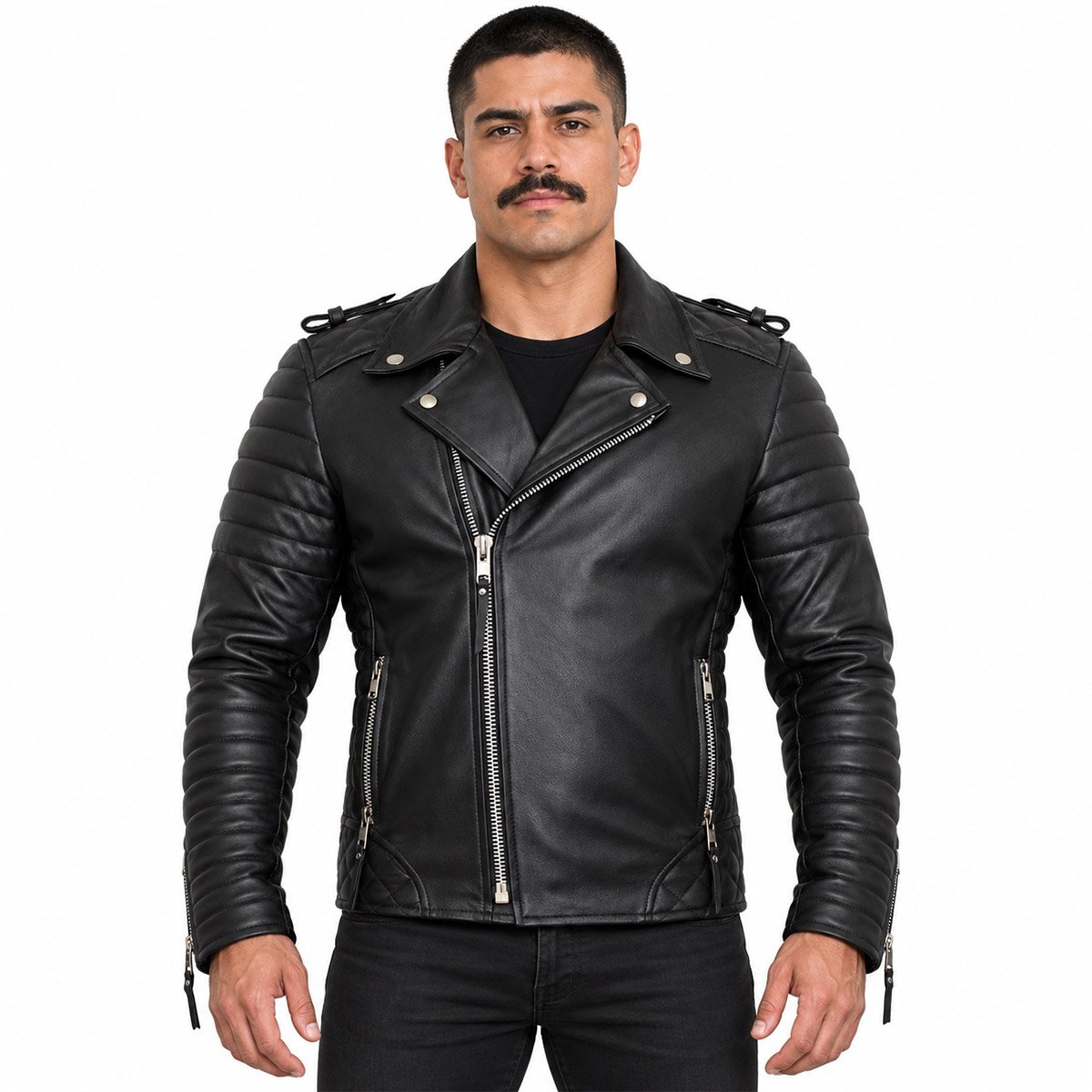 Chamarra de piel para hombre de borrego - SKULL